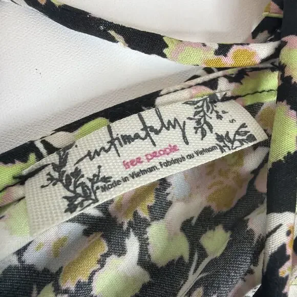Intimately Free People Floral Cami Tank Top Satin Flowy Low Back Small NWT Boho - Picture 7 of 15